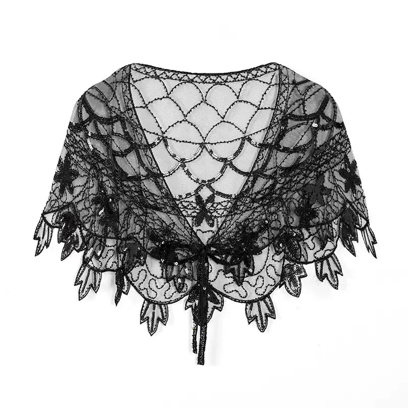 跨境婚纱礼服女披肩欧美复古聚会亮片1920s宴会晚礼服亚马逊爆款