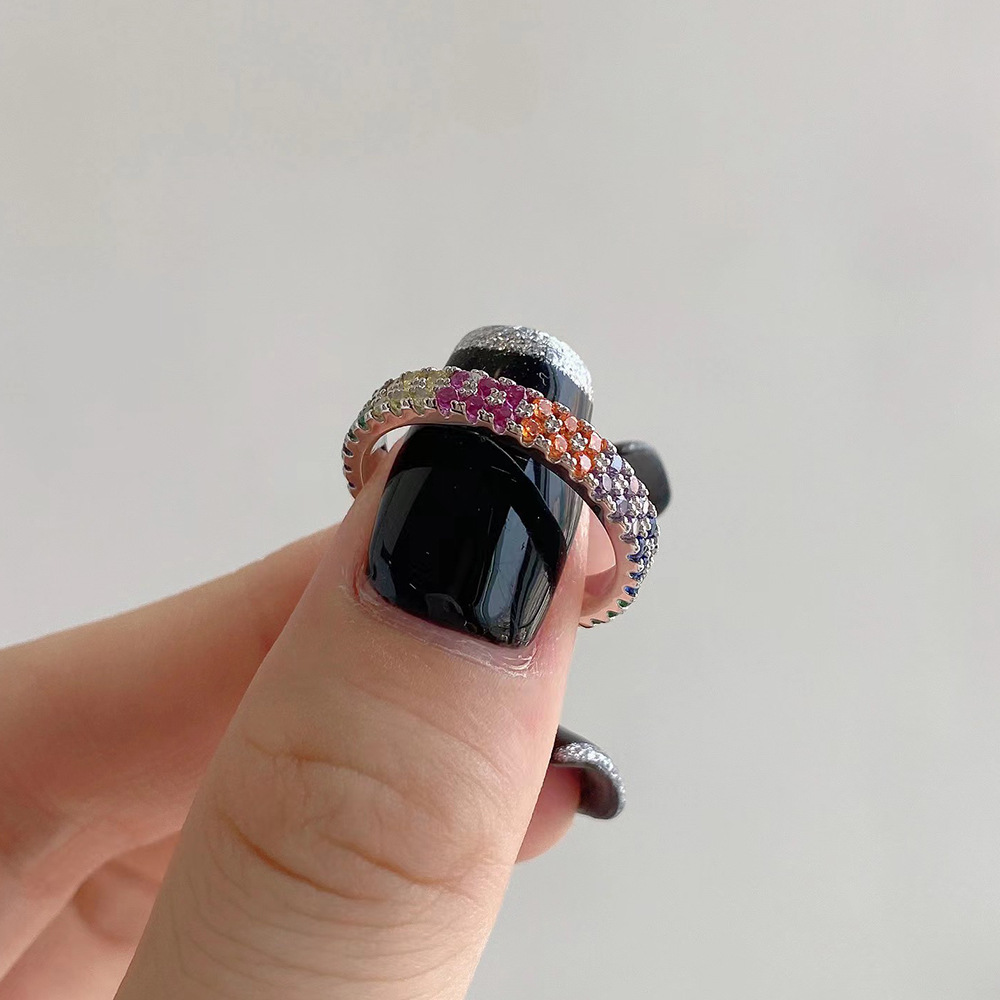 Fashion Geometric Sterling Silver Plating Zircon Rings