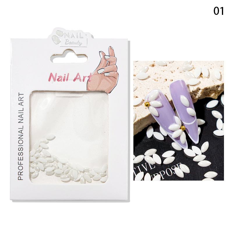 Accesorios de perlas de manicure amor taladro de uñas decoración de perlas blancas estrellas taladro de joyas de manicure taladro