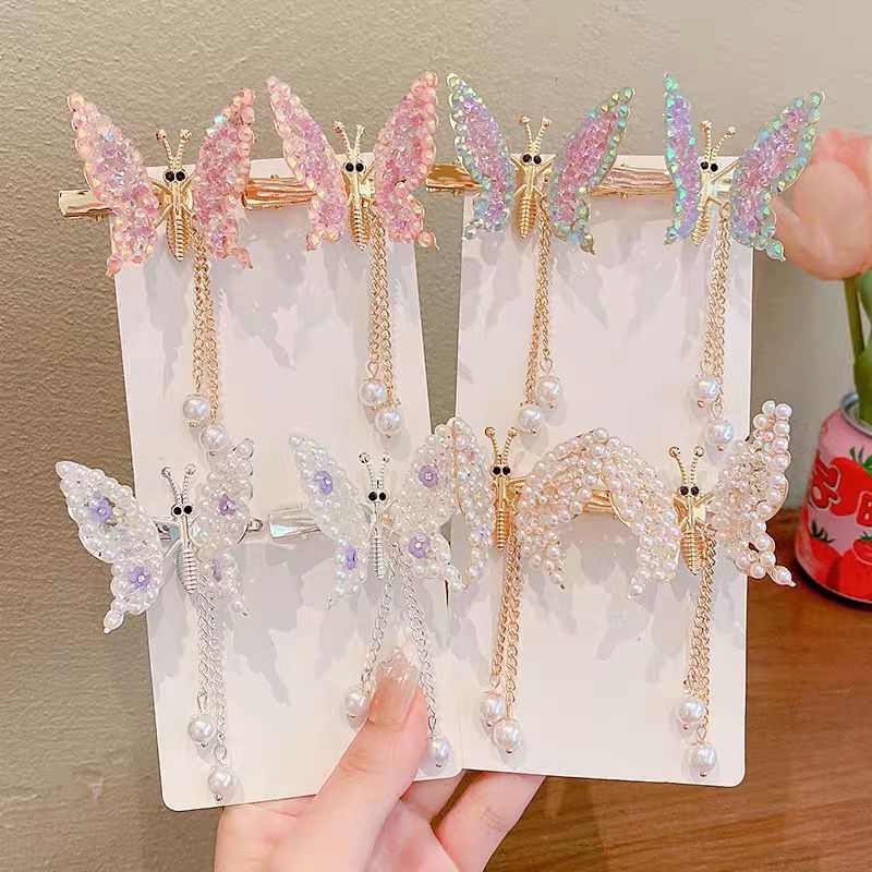 Fashion Butterfly Alloy Stoving Varnish Inlay Artificial Rhinestones Artificial Pearls Hair Clip 1 Piece display picture 1