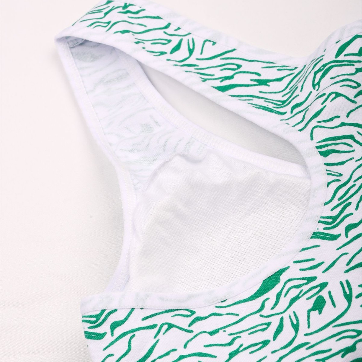 Ropa interior deportiva para niñas, traje de sujetador de chaleco, patrón de cebra, copa fija, ropa interior anticonvexa femenina de una etapa