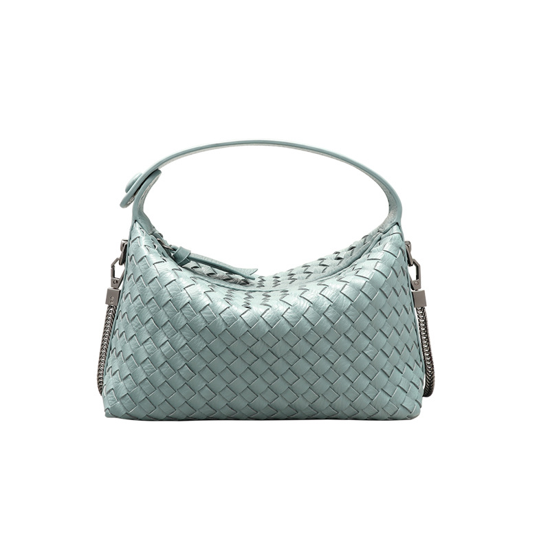 Comercio exterior al por mayor bolso tejido a mano de las mujeres fresco dulce portátil caja de almuerzo bolsa tendencia de la moda todo-fósforo hombro bolsa de mensajero