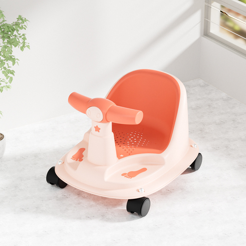 Asiento de baño para bebé, lavabo, tumbador, taburete para bebé, taburete para niños con ruedas, silla de respaldo para niños