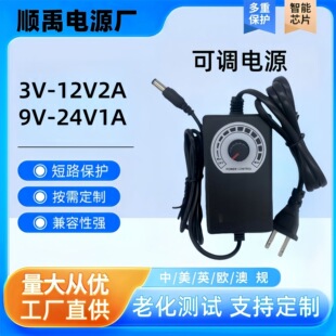 3-12V2A���{�Դ�m����9-24V1A�_�P�{��ֱ�������{���{�ظ�Ч����