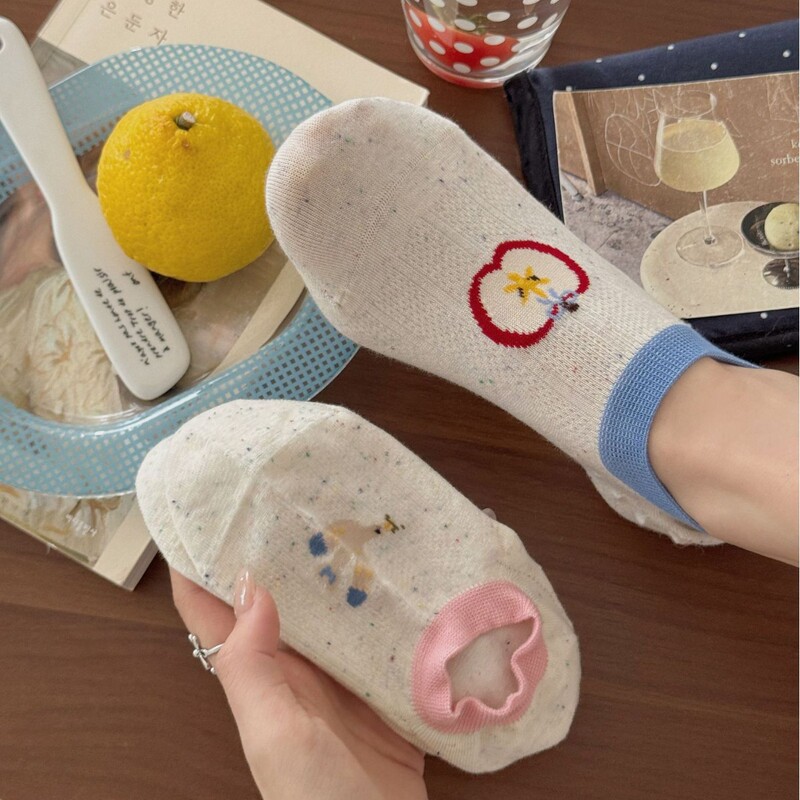 Women's Short Socks, Pure Cotton, Odor-Resistant, Summer Thin Style, Cute Cartoon Cotton Socks, Summer Ladies' Low-Cut Boat Socks, Trendy Women's Short Socks, Pure Cotton, Odor-Resistant, Summer Thin Style, Cute Cartoon Cotton Socks, Summer Ladies' Low-Cut Boat Socks, Trendy