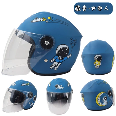 Motorcycle Safety Supplies electric car half helmet cute - navy-blue-astronaut