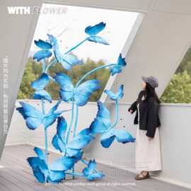 春季破茧成蝶美陈道具店铺橱窗展厅装饰创意蝴蝶春天氛围场景布置
