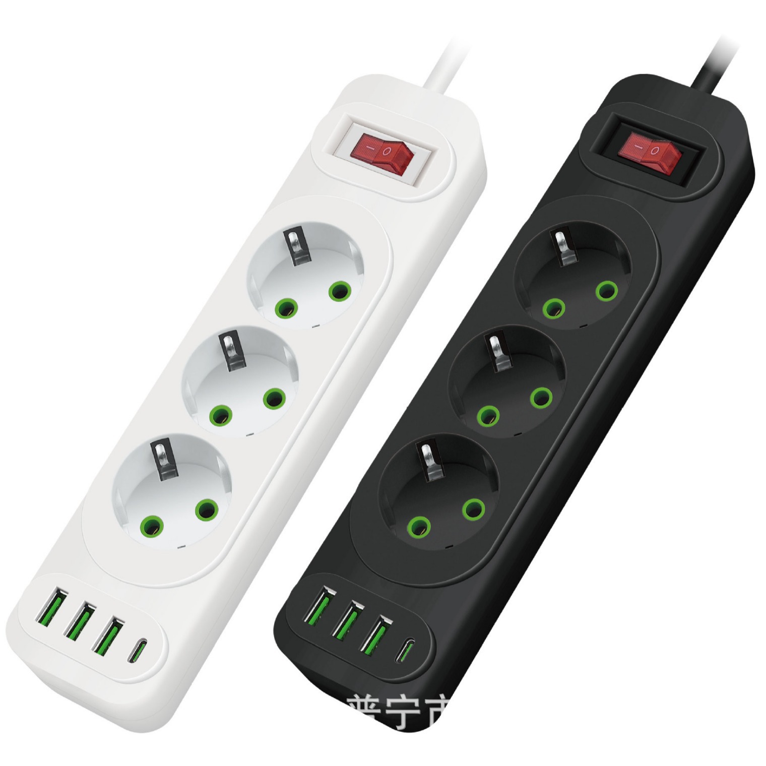 EURO enchufe estándar europeo exportador de comercio exterior blanco y negro caja de enchufe