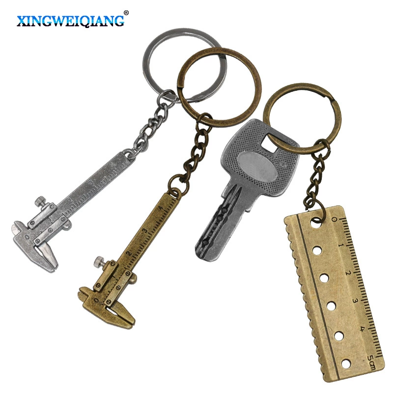 Цинковый сплав брелок/цепь/петля инструмент портативный небольшой кулон Мини штангенциркуль брелок портативный инструмент