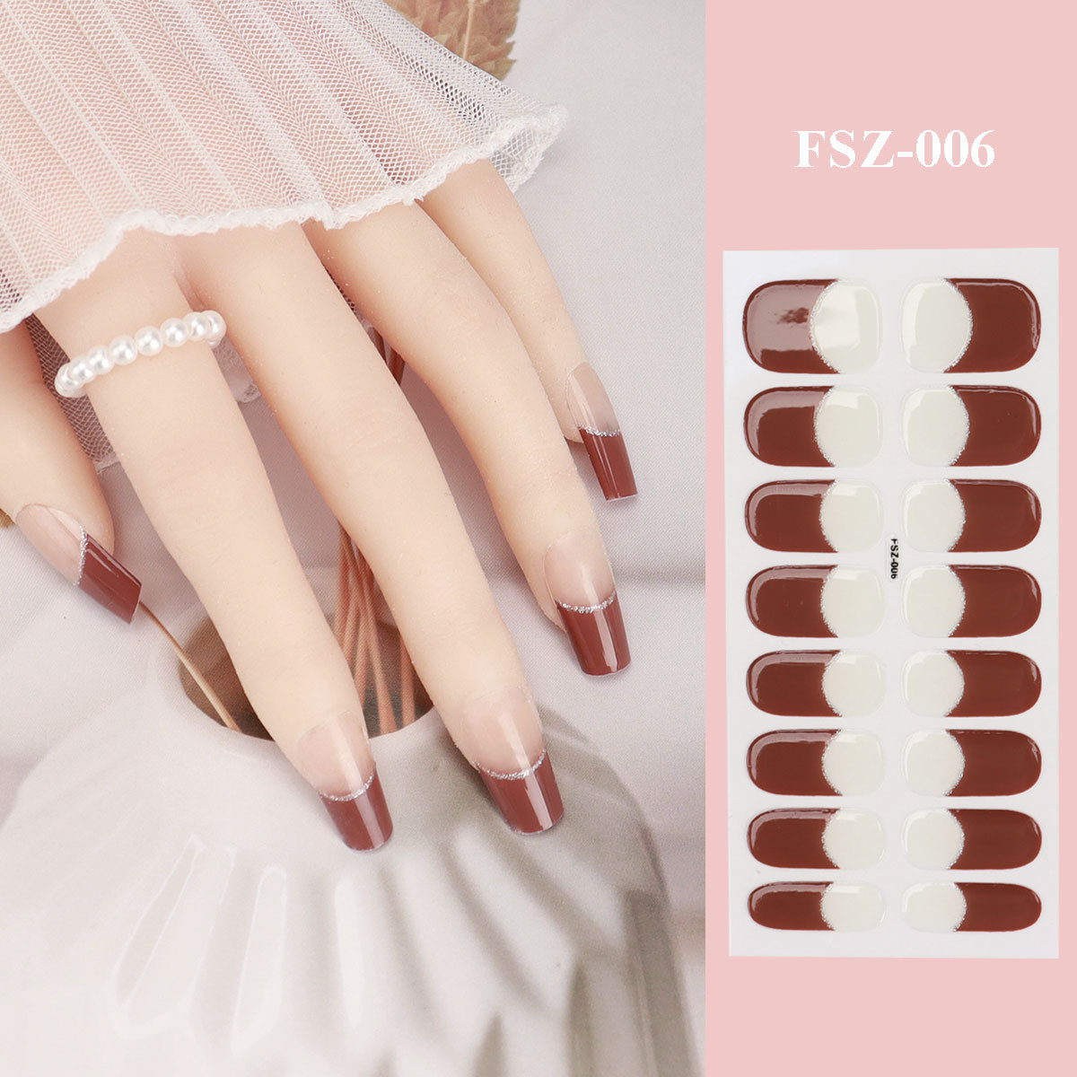 Gel UV transfronterizo desnudo 16 pegatinas de uñas semicurdibles pegatinas de uñas de lámpara de horneado endurecer polvo de flash impermeable duradero