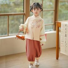 女童新中式套装春季小女孩汉服儿童汉元素改良日常唐装中国风童装