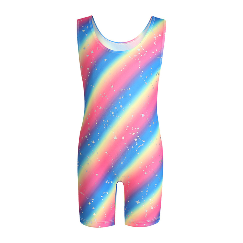 专业儿童体操服无袖修身舞蹈服高弹透气儿童圆领练功服夏季比赛服|undefined