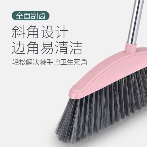 New sweeping broom set wholesale household soft broom plastic stainless steel broom long scraper dustpan combination