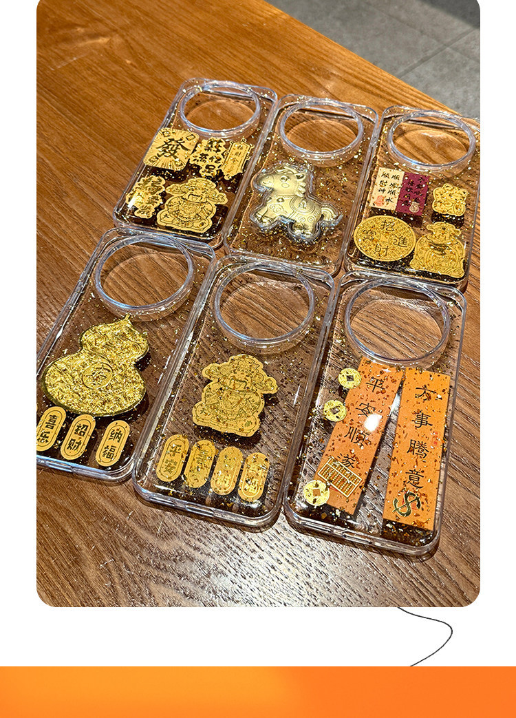 Huawei Mate 80 Pro Max Phone Case Gold Foil Blessing Good Fortune God Of Wealth Premium Feel Anti Drop Transparent Case Compatible With Mate 60 Pro_voghion.com