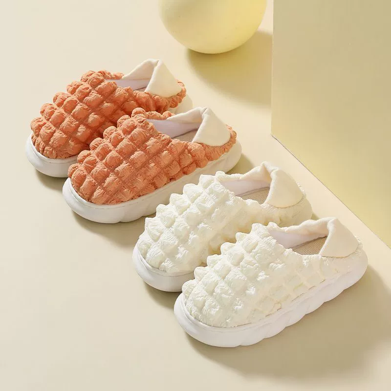 Хлопковые тапочки, женские милые тапочки, зимние домашние Нескользящие теплые плюшевые тапочки в Корейском стиле для зимы