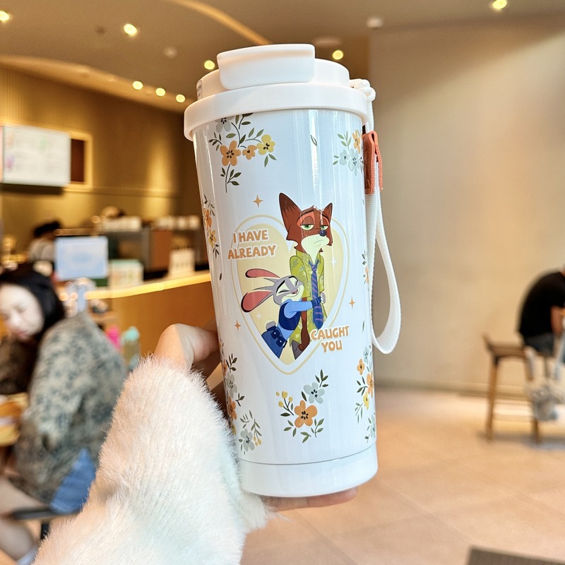 疯狂动物保温杯女316不锈钢商务办公咖啡杯学生上学专用双饮杯子|undefined