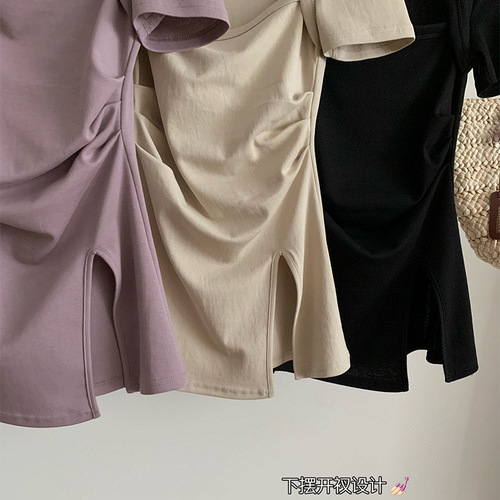 French Pure Desire Style Split Collar Short Sleeve T-shirt for Women 2025 Summer Design Focused Uncommon Chic Mini Top