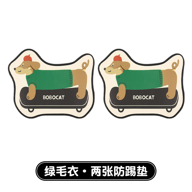 Car Anti-Kick Pad, Katong Chair back anti-kick pad - green-dachshund-2-anti-kick-pads