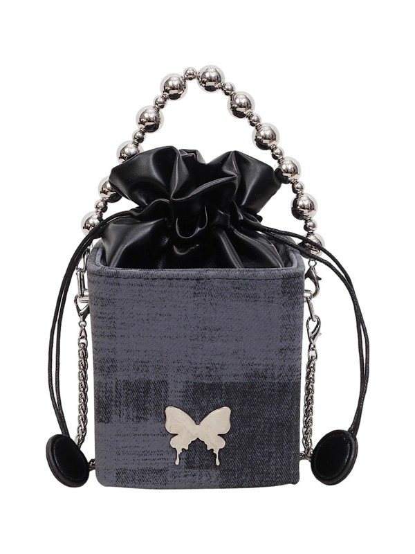 Bolso de cadena de perlas portátil para mujeres 2026 nuevo estilo coreano de nicho de cuerda de tirón sellado de moda de hombro mochila