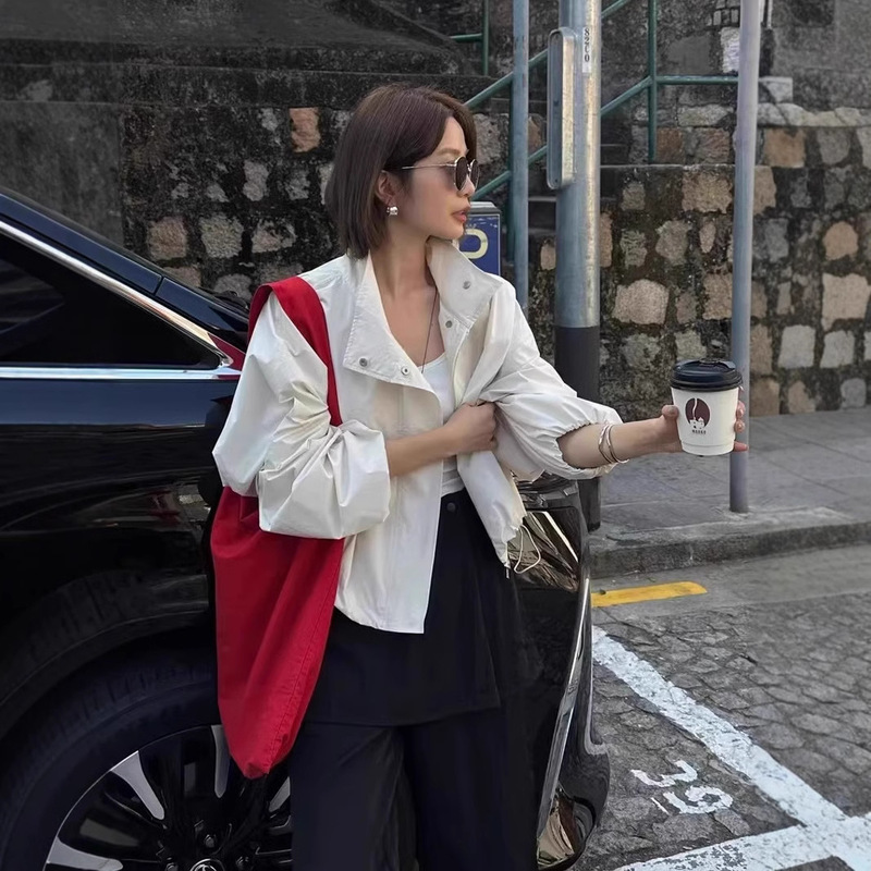 2025 Early Spring European Style Simple Casual Loose Jacket Short Jacket Women's Light Outdoor Jacket Top Trendy
