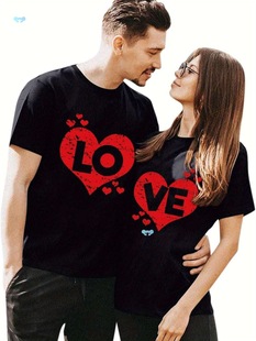 1Pc Print Coup Matching t Shirts Casual Pure Cotton Short