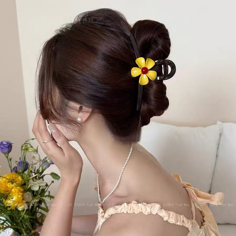 황화홍주 블랙 집게핀 13cm