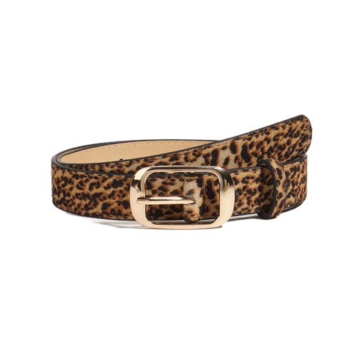 Women's Belt in Ins Style, Korean Universal Fashion, Decorative Jeans, Retro Leopard Print, Fine Belt for Women, Trendy
