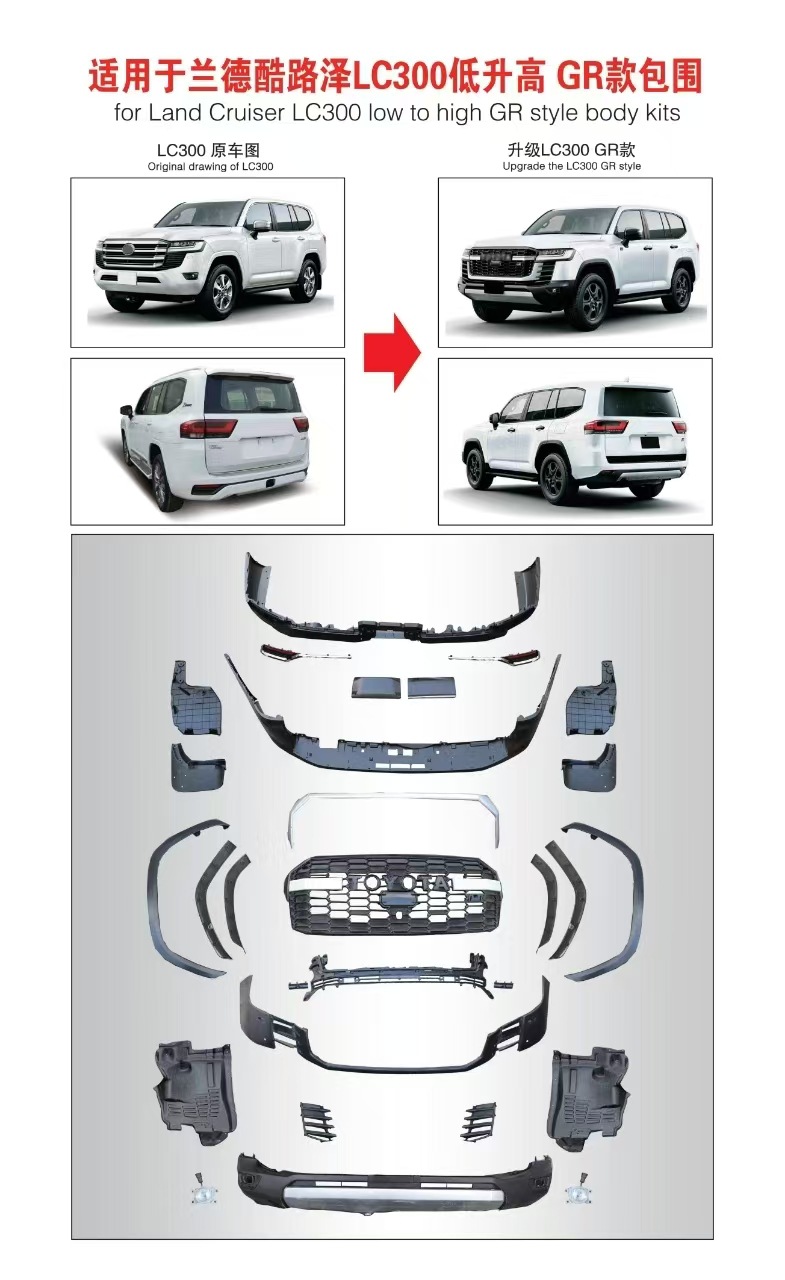 Suitable for 22-25 Land Cruiser Lc300 Modified Front and Rear Gr Full Set of Large Surround Insurance Protection Wheel Eyebrows