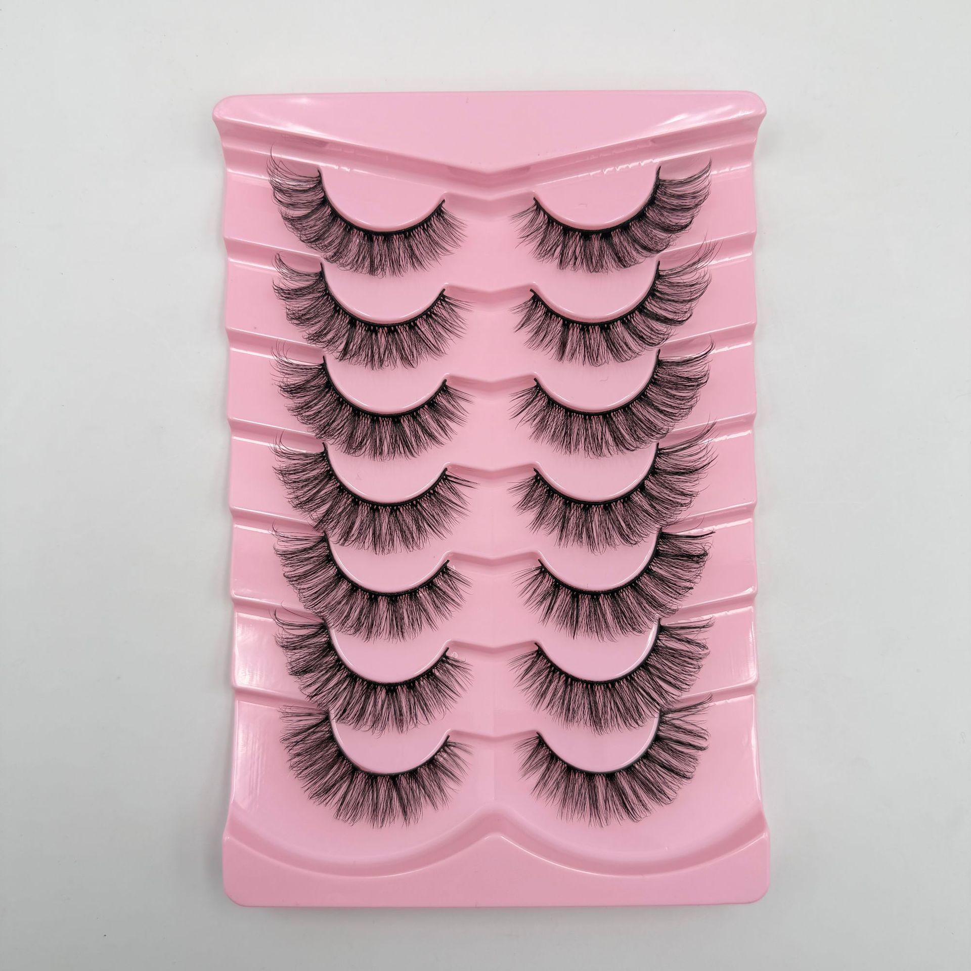 Explosiones transfronterizas de 7 pares de ojos de zorro, pestañas falsas, pestañas gruesas, pestañas de gato, pestañas falsas, pestañas alargadas, pestañas falsas