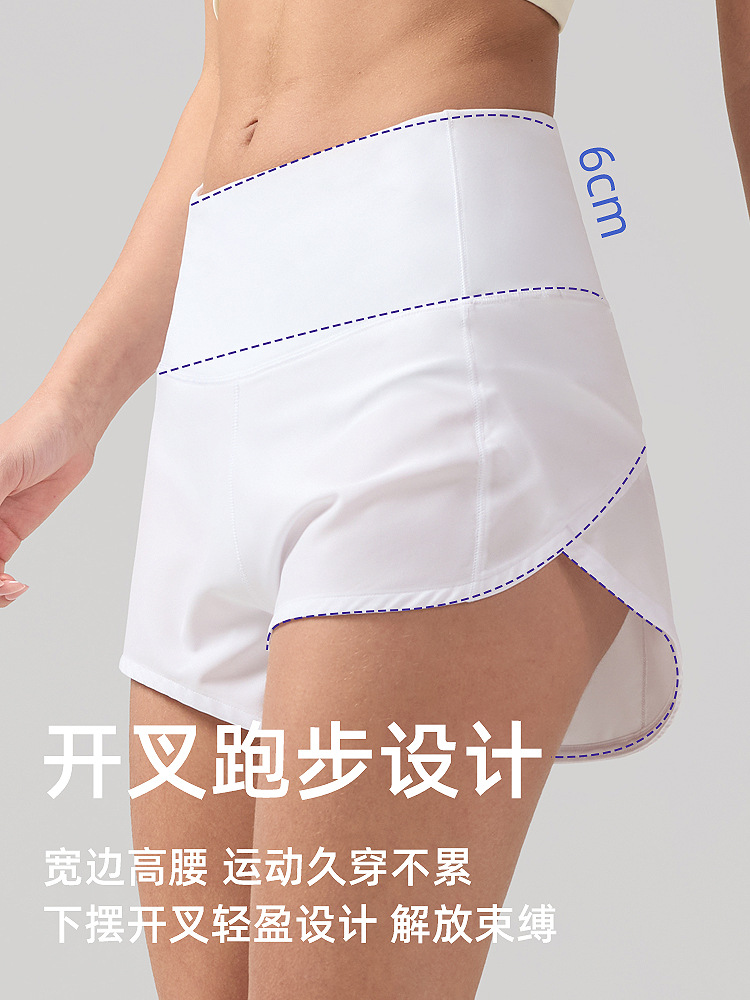 Shorts deportivos refrescantes para mujer, pantalones de yoga Lulu antiexposición, shorts de fitness transpirables de secado rápido con bolsillos, shorts para correr de 2.5 pulgadas