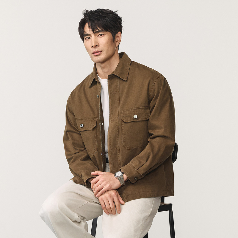 Trendy spring and autumn men's lapel jacket, versatile spring light luxury fashion casual outerwear, men's clothing