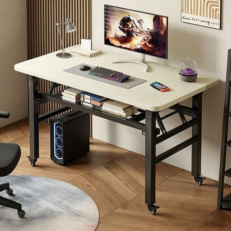 Foldable computer desk, desktop table, mobile office desk, home desk, bedroom desk, study desk, no assembly required, simple table Foldable computer desk, desktop table, mobile office desk, home desk, bedroom desk, study desk, no assembly required, simple table
