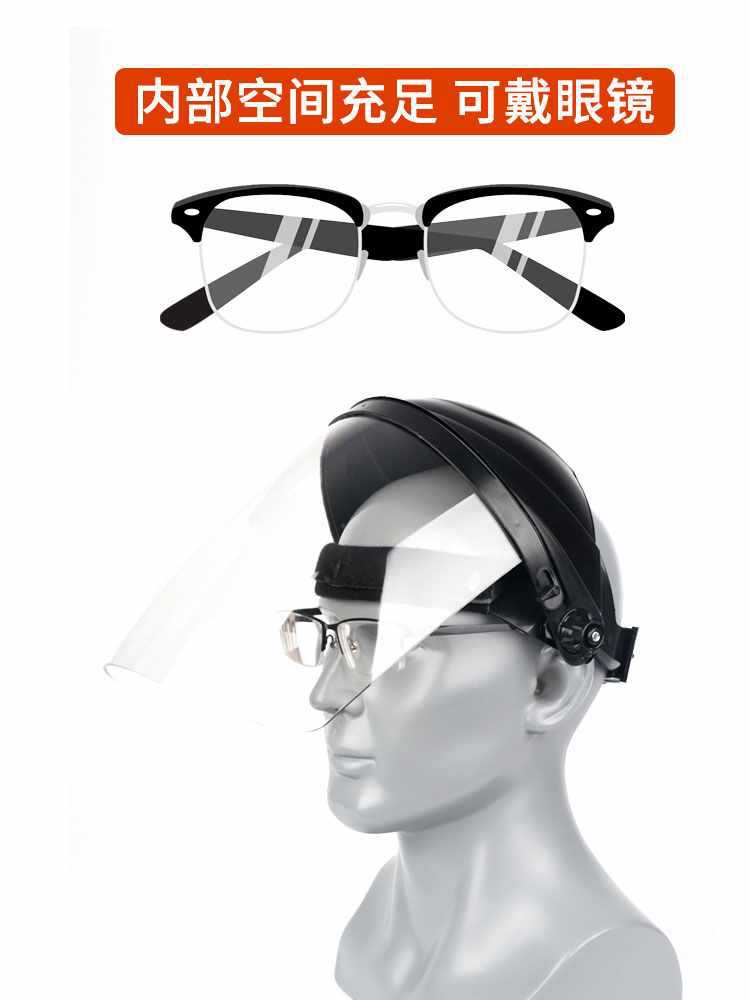 ✅电焊防护罩脸部头戴式焊工面屏面罩打磨防飞溅二保氩弧焊帽防烤