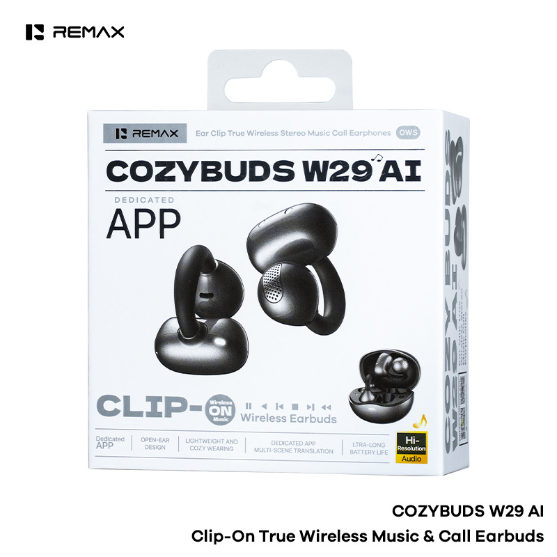 REMAX Open-Ear Clip Bluetooth Earphone AI Smart Translation OWS Non-In-Ear True Wireless Earphone W29AI