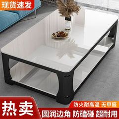 岩板茶几现代休闲茶几桌新款家用小户型双层岩板桌家用茶台小茶几