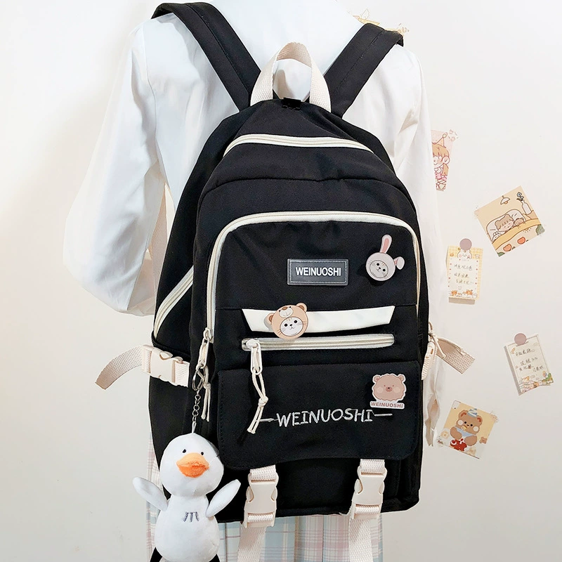 Backpack, shoulder bag, universal small bag, for secondary school, Korean style