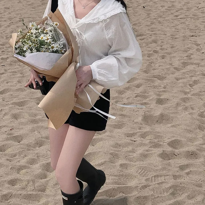 Korean Chic Summer French Niche Sweet Lace Splicing Hooded Ruffled Waist Sun Protection Shirt Jacket for Women