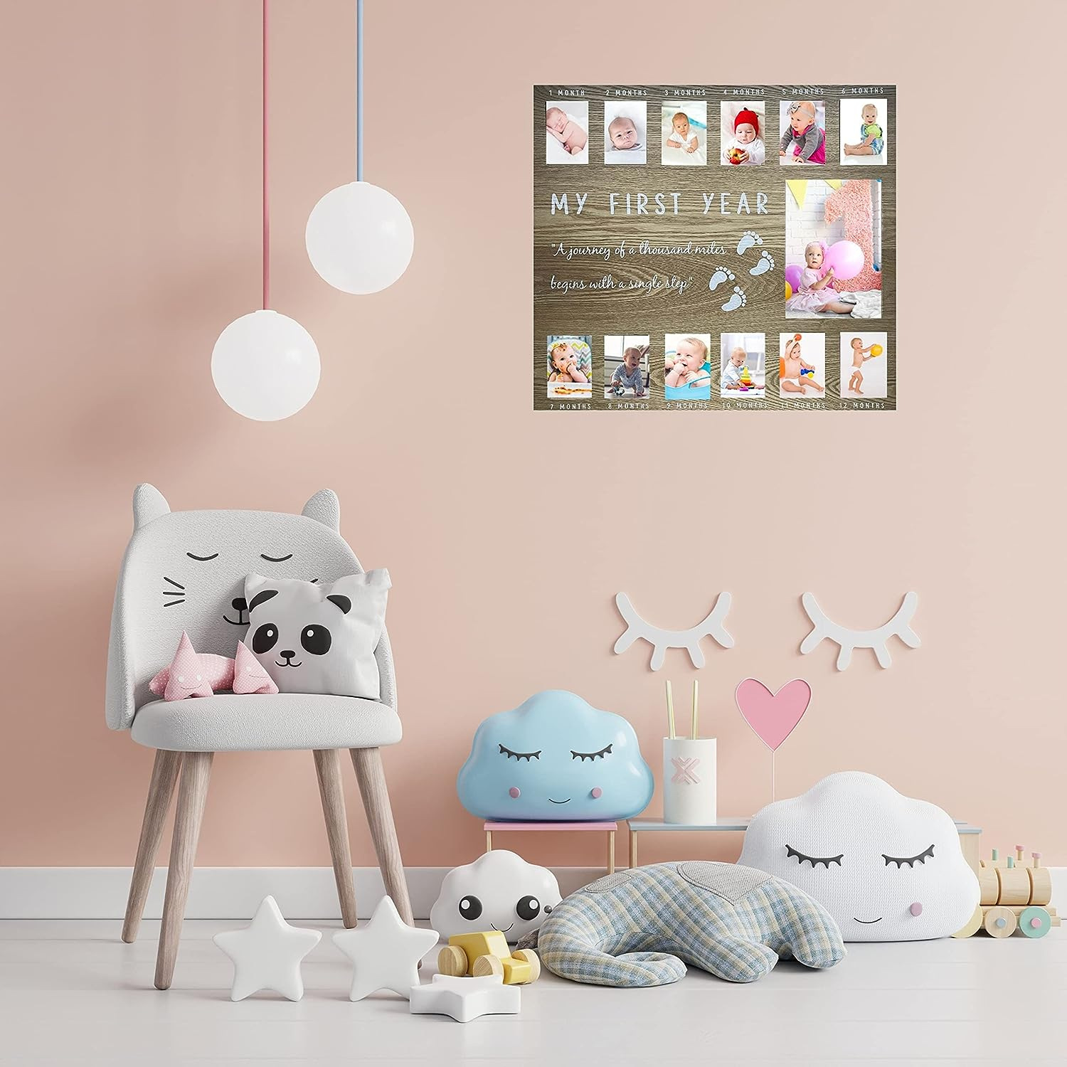 Recién nacido nacimiento hito foto conmemorativa de madera marco de fotos dormitorio sala de estar decoración marco de fotos bebé crecimiento disciplina