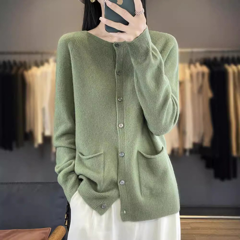 Cross-Border Autumn and Winter Knitted Cardigan, Soft and Cozy Knit Jacket with Pockets, Outerwear Cardigan, Stylish Knitwear, Sweater