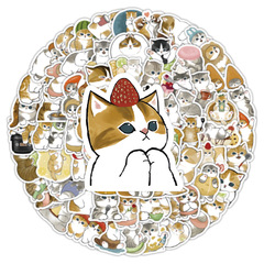 100枚の漫画の子猫の落書きの携帯のケースのスーツケースのスケートボードの車の手帳のギターの防水の装飾は絵の卸売りを貼ります。