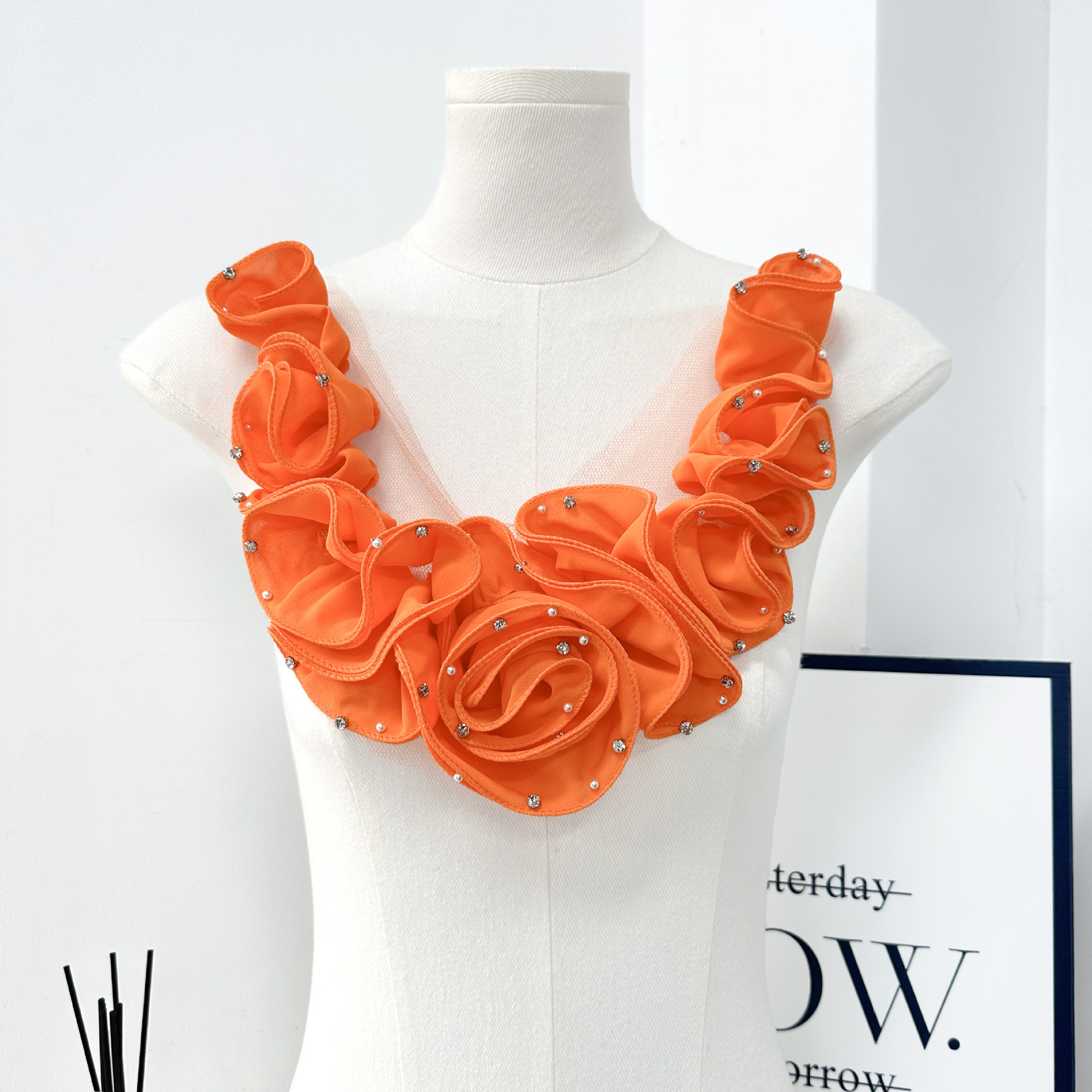 Flores transfronterizas supergranas auriculares estereoscópicas flores estereoscópicas accesorios de flores grandes vestidos de boda material de traje de baile