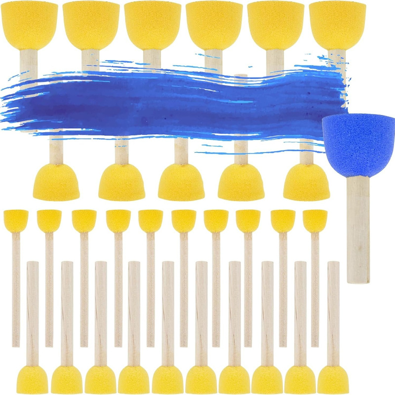 Children's Painting Mushroom Head Sponge Brush Ceramic Sponge Stamp Educational Early Learning Round Graffiti Drawing DIY Tool