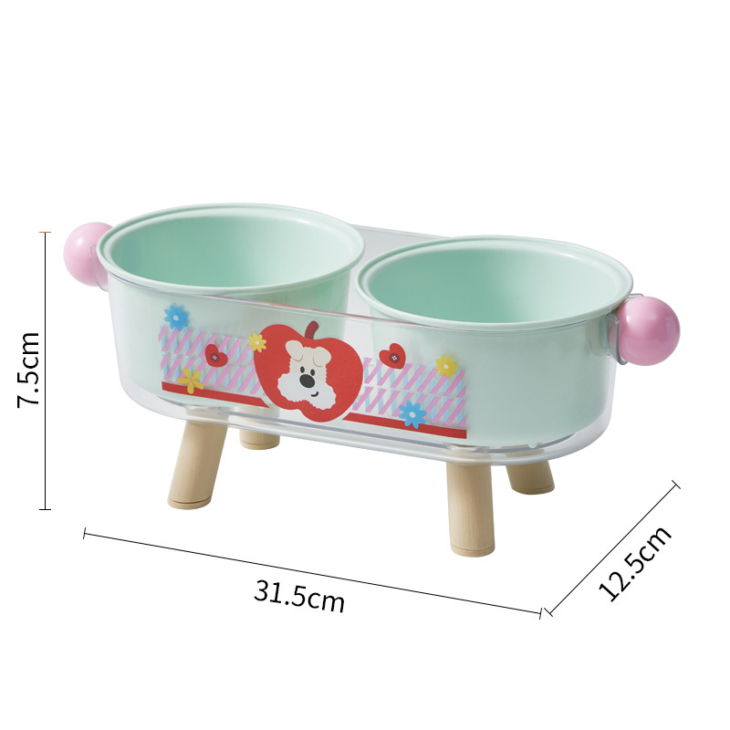 Tazón de mascotas de alto valor facial, alimentador de gatos antideslizante, antifolque, tazón de gato, tazón de acero inoxidable, tazón de perro de gran capacidad, tazón doble