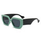 European and American Style Frame Contrast Color Sunglasses Women's Round Face Slimming Fashionable Sunshade Sunglasses Men's Fashionable Olive Green Glasses