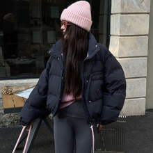 美式格子羽绒服女2025冬季新款时尚复古加厚白鸭绒小个子面包服潮
