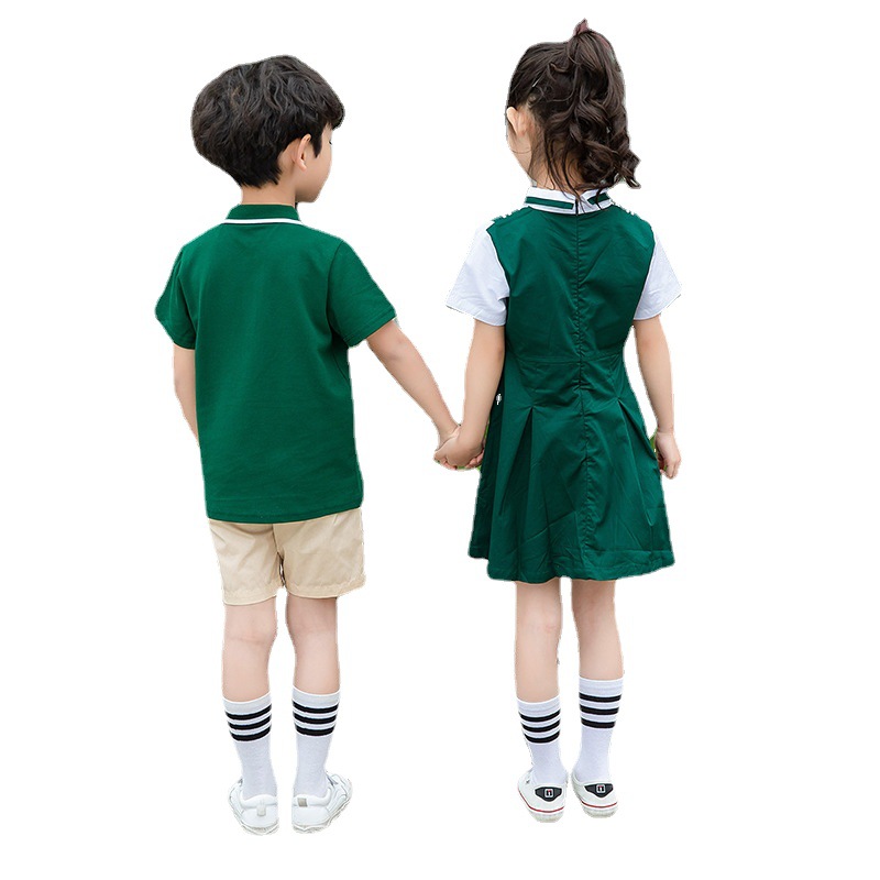 2021夏季校园园服套装两件套班服定制小学生校服英伦风童装班服