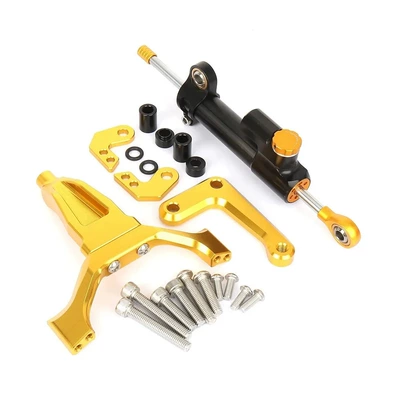 Motosiklet ləvazimatları və aksesuarları, MT09 2024-Handlebar Steering - mt09-2024-titanium-ruler-kit-gold-bracket-black-gold-damper