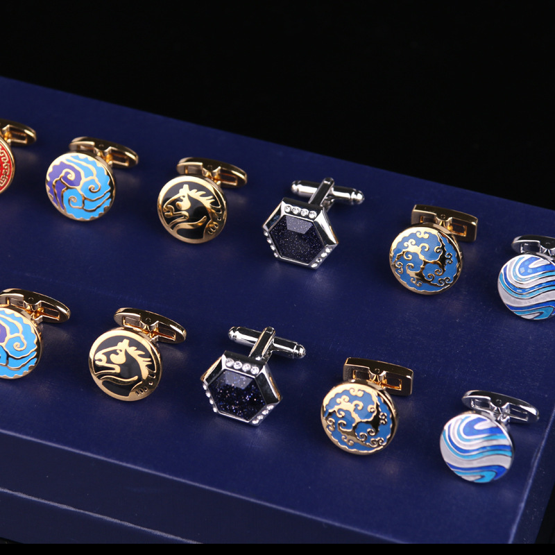 Wedding Cufflinks Birthday Gift Cufflinks Men's French Shirt Cufflinks Diamond Cufflinks Enamel Cufflinks
