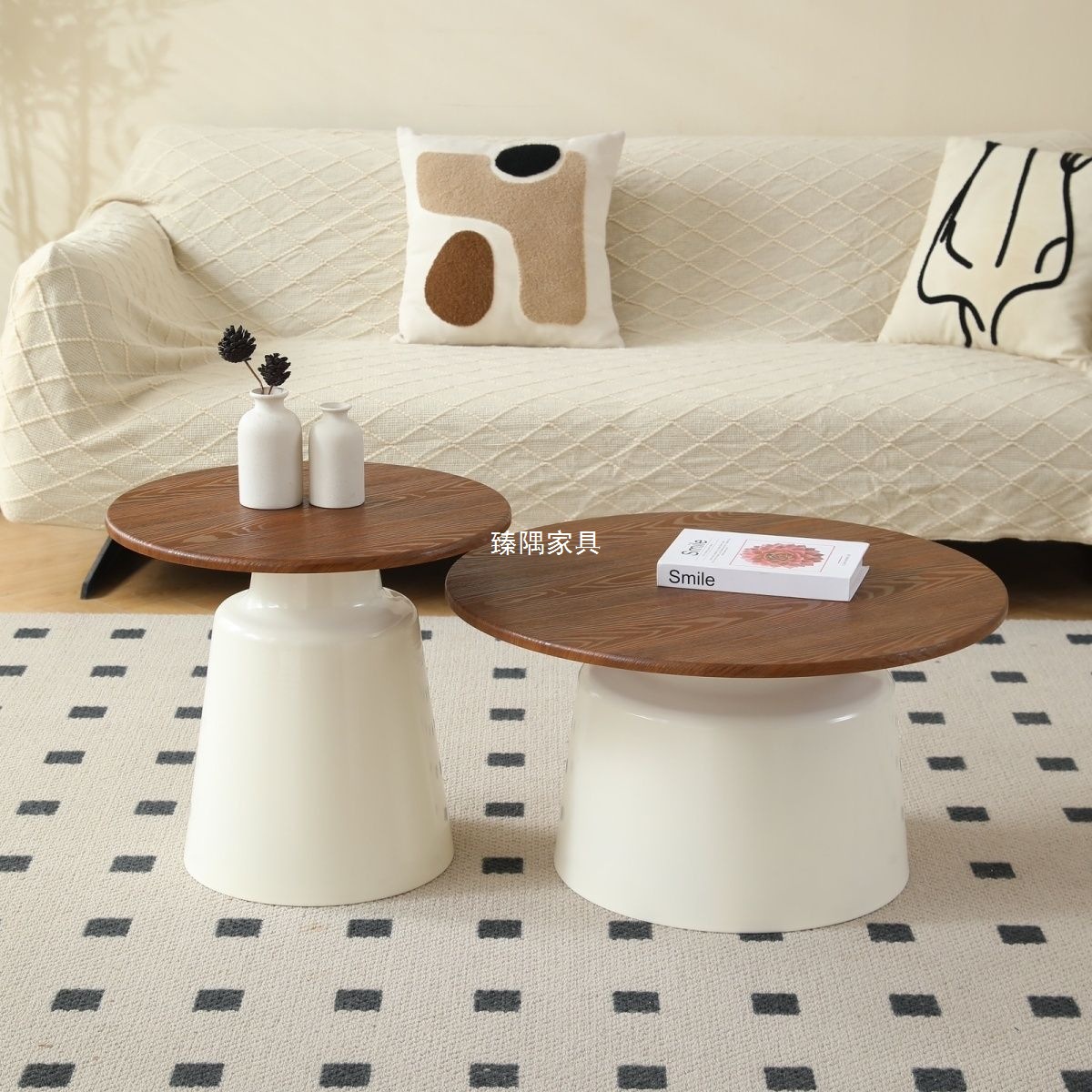 Cream viento nórdico apartamento mesa de té sala de estar pequeña casa simple mesa de té Martini mesa de té redonda