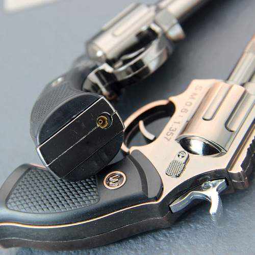 Revolver Creative Windproof Lighter Metal Toy Shape Inflatable Lighter Smoking Accessories Wholesale Cross-Border Not Fireable